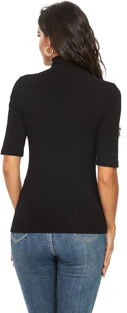 M T 4 YOU Womens Short Sleeve Mock Turtleneck Business